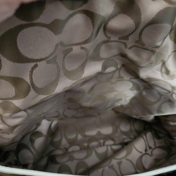 Coach SoHo Leather Handbag & matching Coach SoHo Wallet White Ivory & Tan Brown - Picture 14 of 14